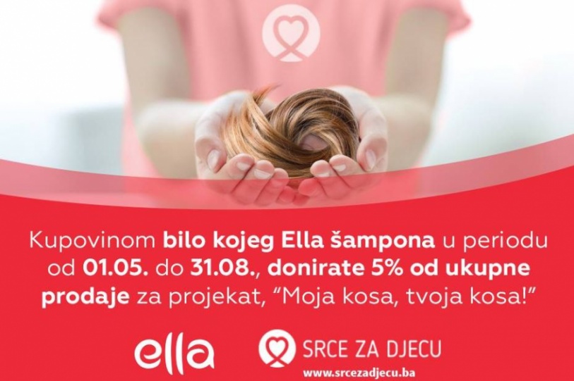 Kupovinom Ella šampona, podržavate projekat ”Moja kosa, tvoja kosa“